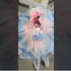 Latest Trendy Tier Pink & Blue Gown Girls Gown Online