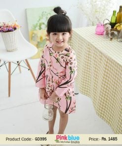 Toddler Baby Girl Pink Floral Print Party Dress