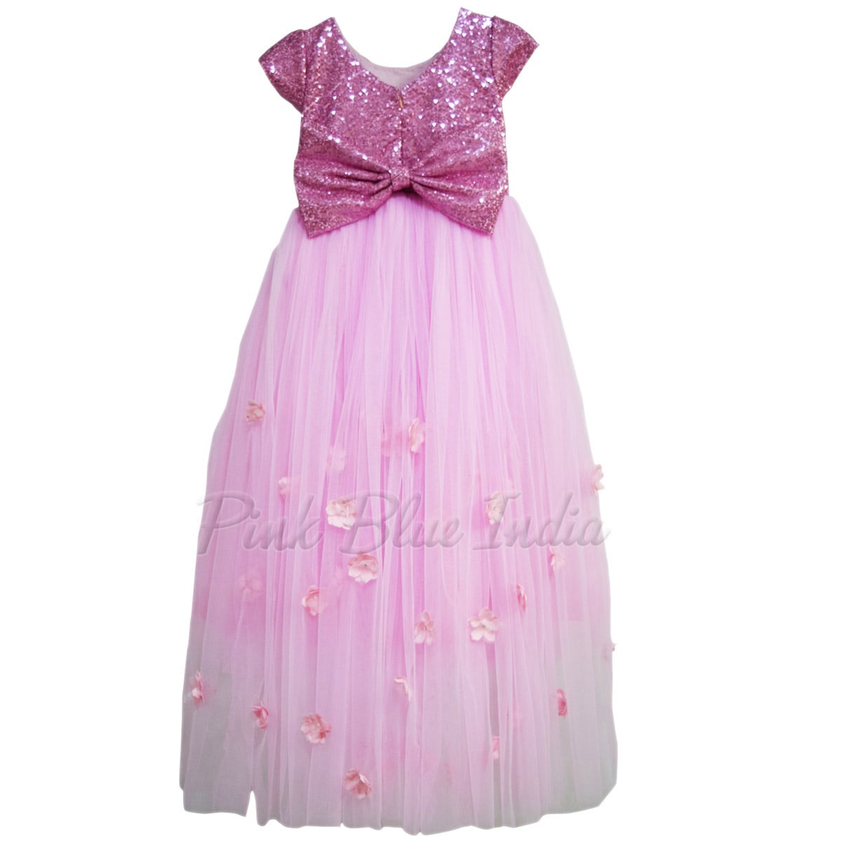 Pink Gown, Teenage Girl Pink Gown, Girl Sequin High Low Dress Online