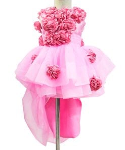Flower Girl First Birthday Dress Toddler Girls Pink Birthday High Low Dress