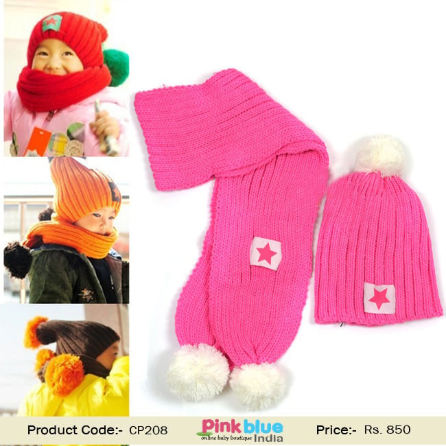 pink baby warm cap