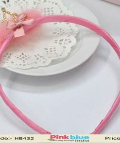 Beautiful Baby Pink Tiara Headband with Fur