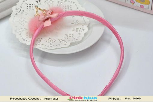 Beautiful Baby Pink Tiara Headband with Fur