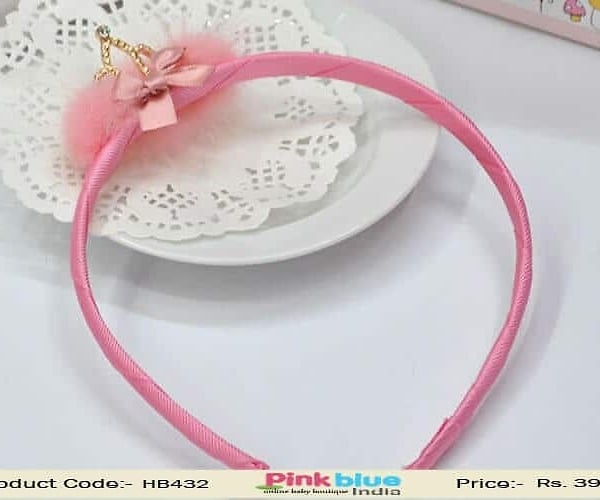 Beautiful Baby Pink Tiara Headband with Fur