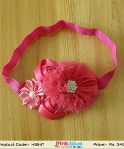 Pink Partywear Flower Hair Band