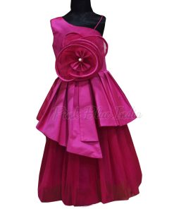 Pink Pleated Gown, Baby Girl Pink Pleated Dress Online