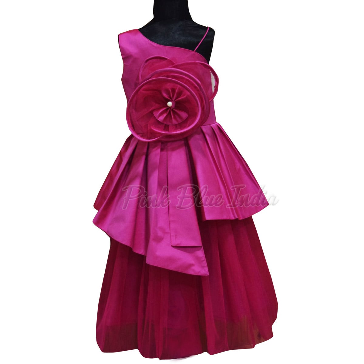 Pink Pleated Gown, Baby Girl Pink Pleated Dress Online
