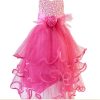 Indian kids Party Wear Gown Dress Pink Rose Floral