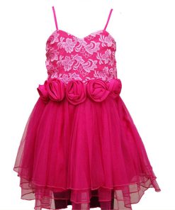 Exclusive Baby and Kids Pink Rose Flower Girl Birthday Dress