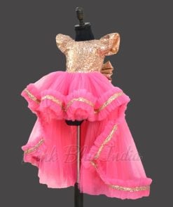 Sequin High Low Tail Party Wear Pink Dress Online