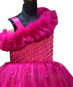 Hot Pink Gown - Buy Hot Pink Tail Gown Dress for Girls