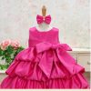 Posh Hot Pink Designer Dress for Girls With Beautiful Layers of Flares for Parties