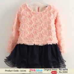 Kids and Toddler Girls Birthday Party Dress Peach and Black