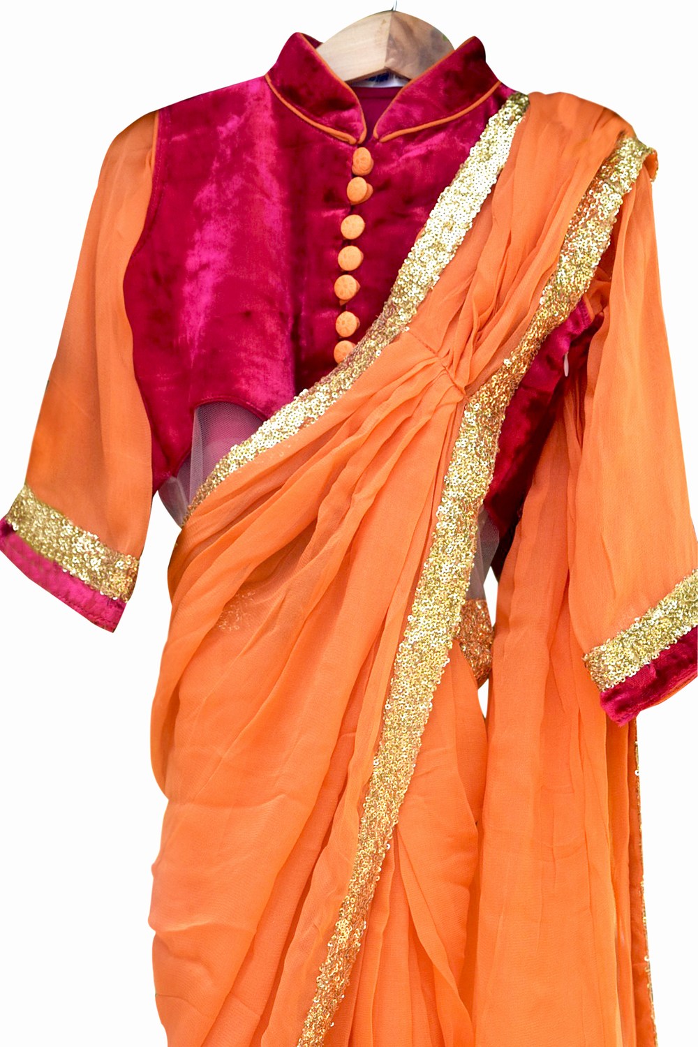 Buy HS FASHION Solid/Plain Bollywood Silk Blend Multicolor Sarees Online @  Best Price In India | Flipkart.com