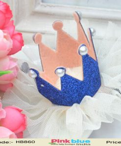 Pretty Blue Crown Hair Clip for Girls