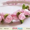 Beautiful Princess Baby Pink Infant Headband with Rose and Green Leaves