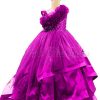 Princess Cascade Gown, Little Girls Pink Dress, Birthday Party Gown