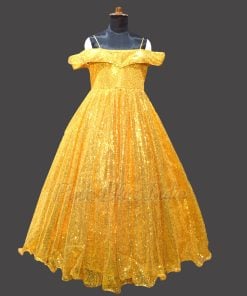 Princess Golden Dress for Baby Girls Birthday, Wedding Party Sequin Gown