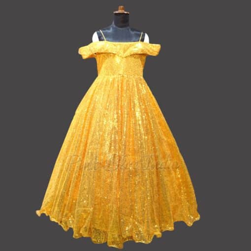 Princess Golden Dress for Baby Girls Birthday, Wedding Party Sequin Gown