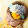 Shop Online Princess Infant Headband in Sea Green With Three Flowers