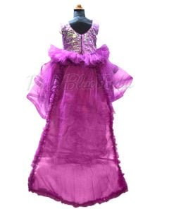 Girl Princess Dress Wedding Birthday Party Long Tail Gown