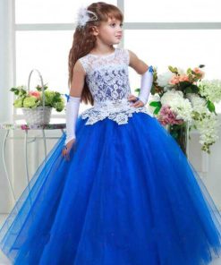 blue princess prom dress