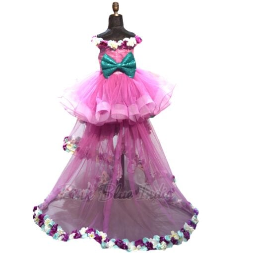 Purple Princess Elegant Off Shoulder Dress Girl