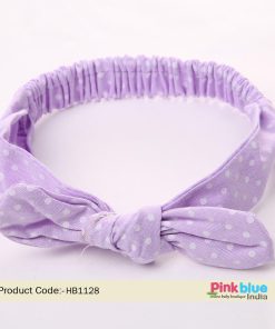 Toddler Girl Purple Bow Tie Headband, Polka Dot baby BowKnot Headband