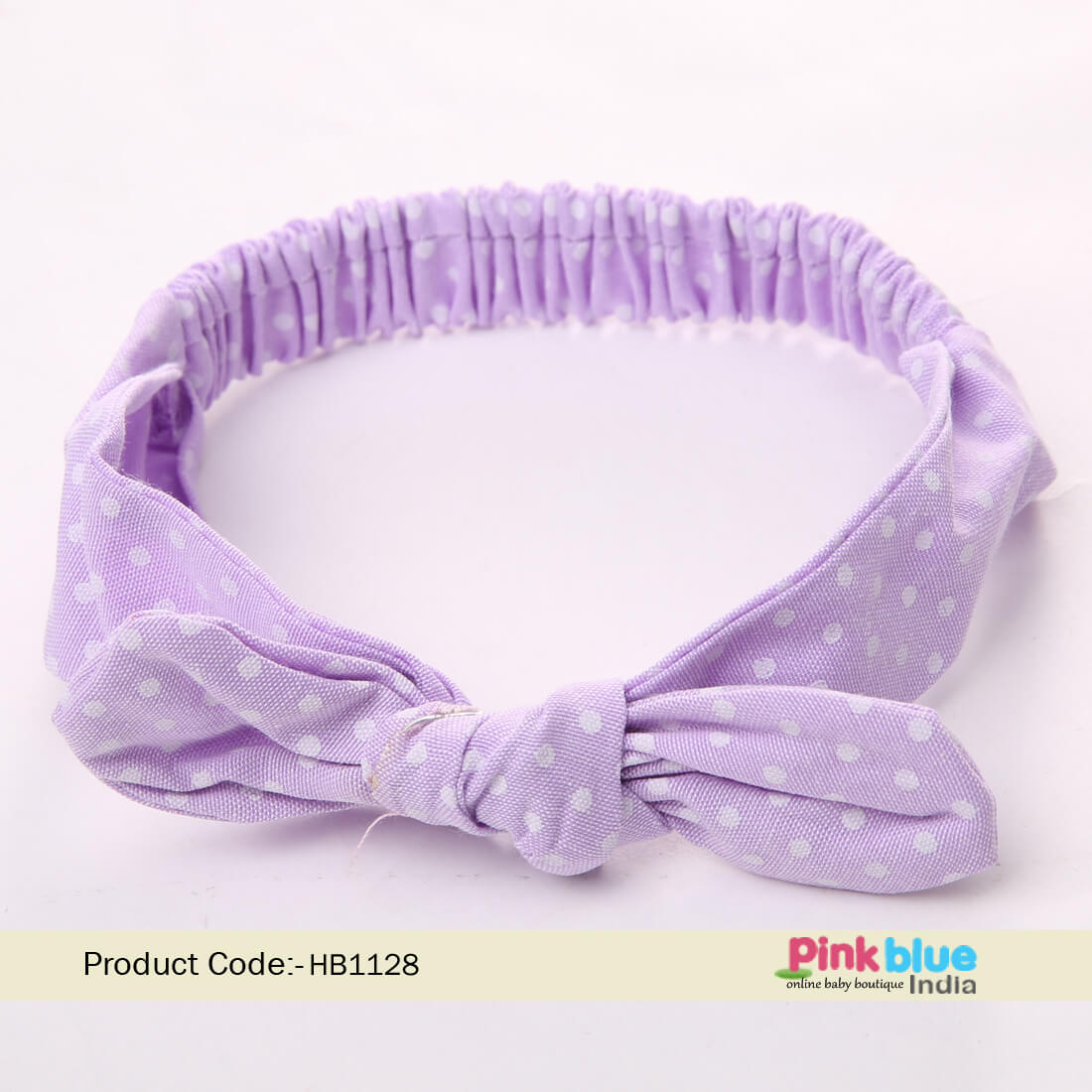 Toddler Girl Purple Bow Tie Headband, Polka Dot baby BowKnot Headband