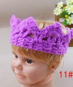 purple crochet baby headband