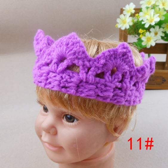 purple crochet baby headband