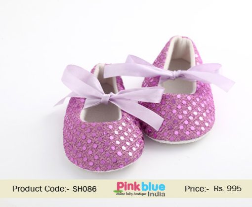 designer purple baby shoes