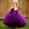 Kids and Baby Flower Girl Birthday Party Tutu Dress Purple Color 2017