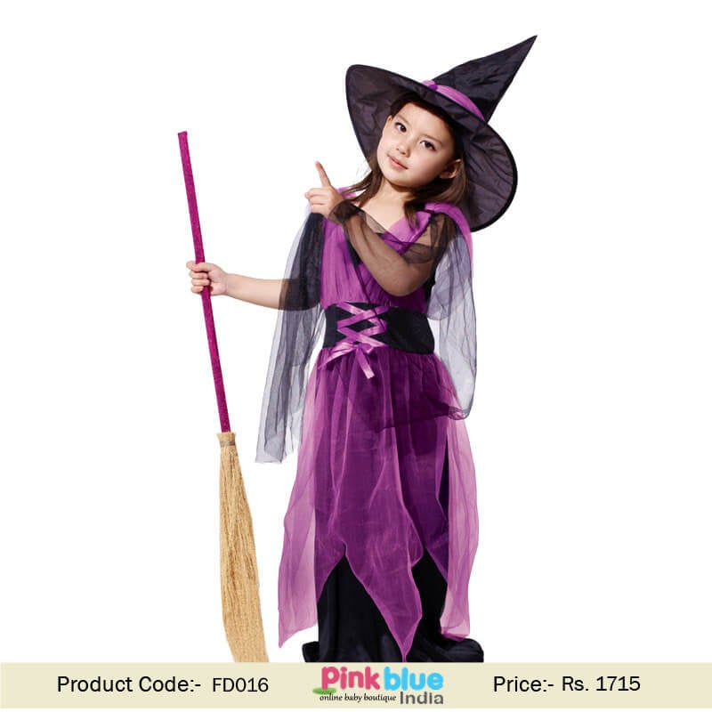 Purple Witch Costume Girls Halloween Fancy Dress – Juniors fancy dress Costume