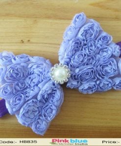 Purple Infant Girl Headband Floral Bow