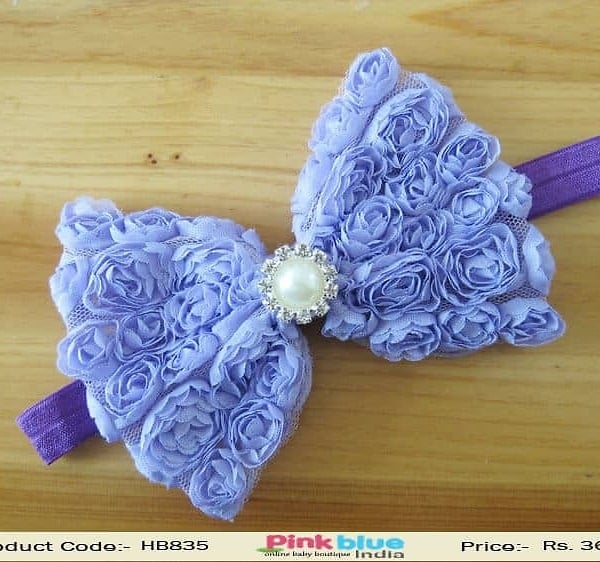 Purple infant girl birthday headband, cute and elegant party accessory