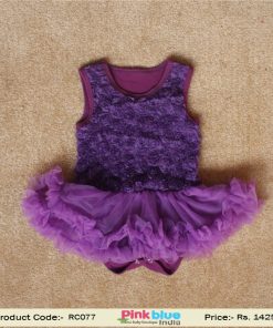 purple infant romper