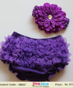 Gorgeous Purple Newborn Diaper Cover with Free Matching Headband