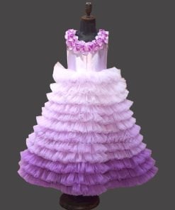 Kid Girl Purple Ombre Layered Couture Party Wear Gown Online