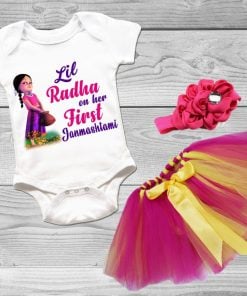 Baby Girl Radha Dress, Baby Radha Outfit, Janmashtami Onesie online