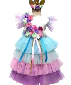 Rainbow Unicorn Birthday Dress – Little Girl Unicorn Party Dress Costume