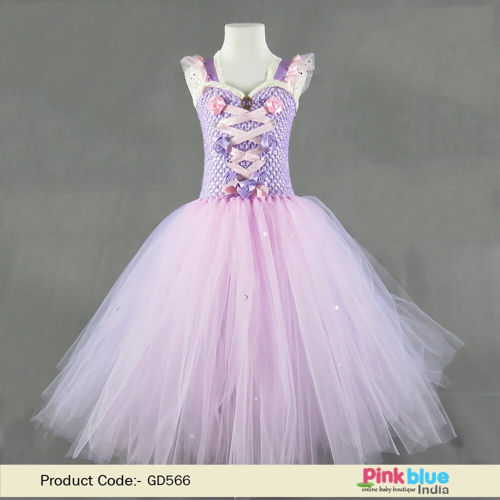 Rapunzel Inspired Princess Costume - Girls Tangled Rapunzel Birthday theme Tutu Dress