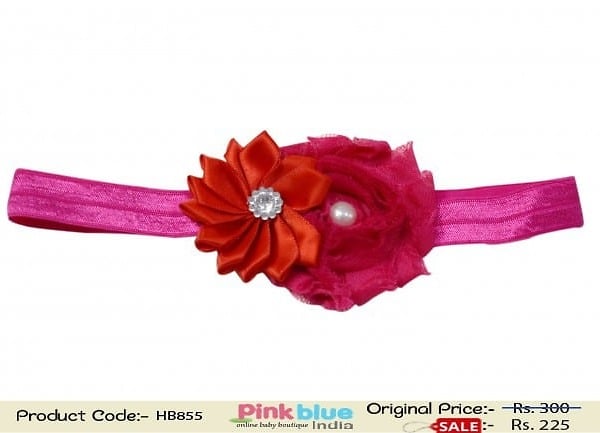 Hot pink headband for baby girl, stylish accessory for festive occasions