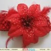 Red Crochet Floral Hair Accessory for Baby Girls