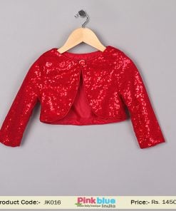 Shop Online Ravishing Fashionable Toddler Shrug with Red Sequins