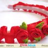 Buy Online Gorgeous Red and Green Floral Hair Band for Newborn Princess