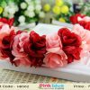 Unique and Stylish Red and Peach Flower Party Wear Hair Band for Indian Infants