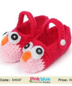 pink crochet baby shoes