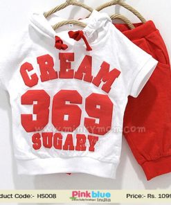Bright and Beautiful Red and White Baby Boy Hoodies in India