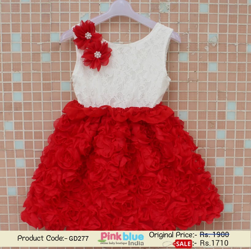rose flower baby dress
